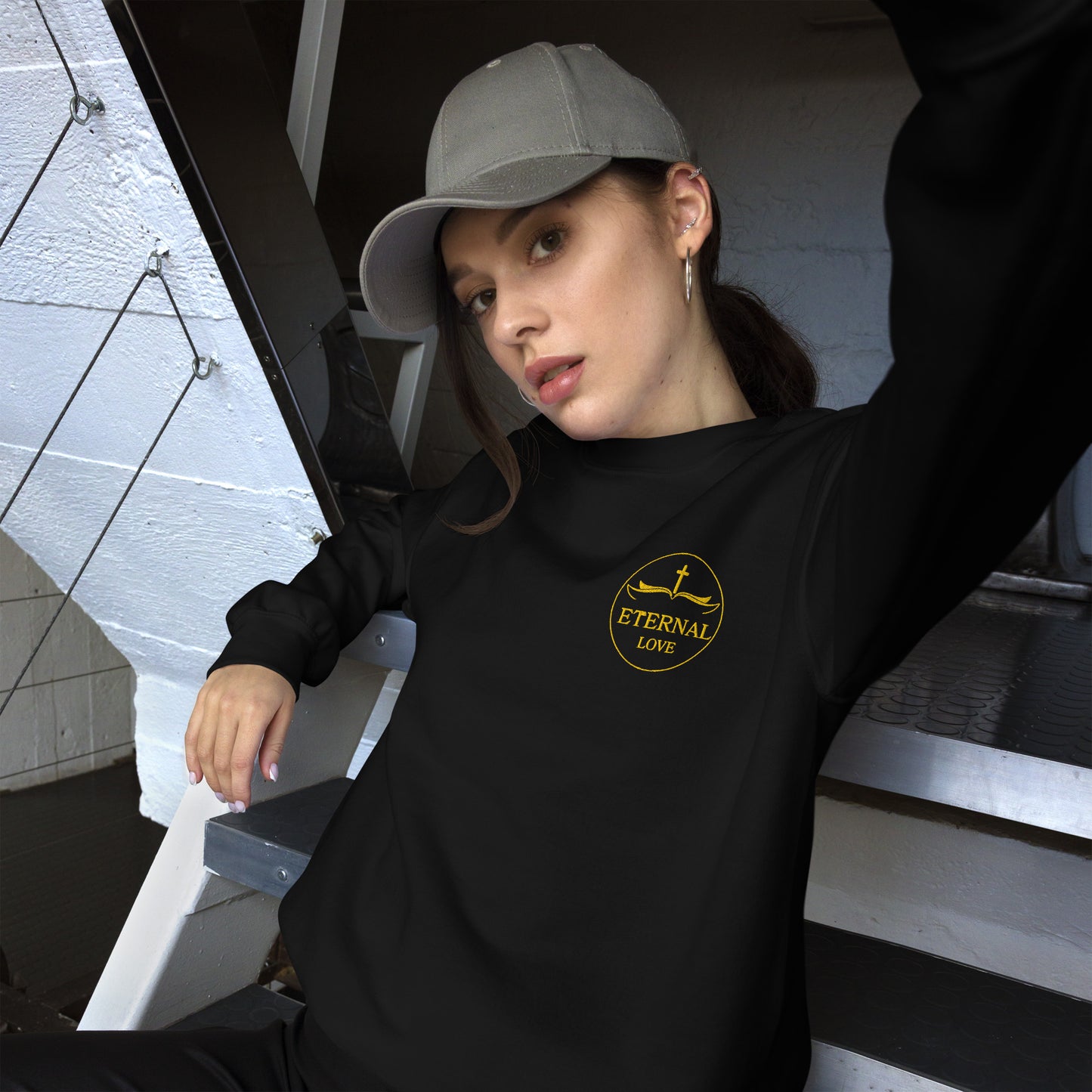 Christian Classic Sweatshirt in Brown/Burgundy/Cream - Faith-Based Essential Wear