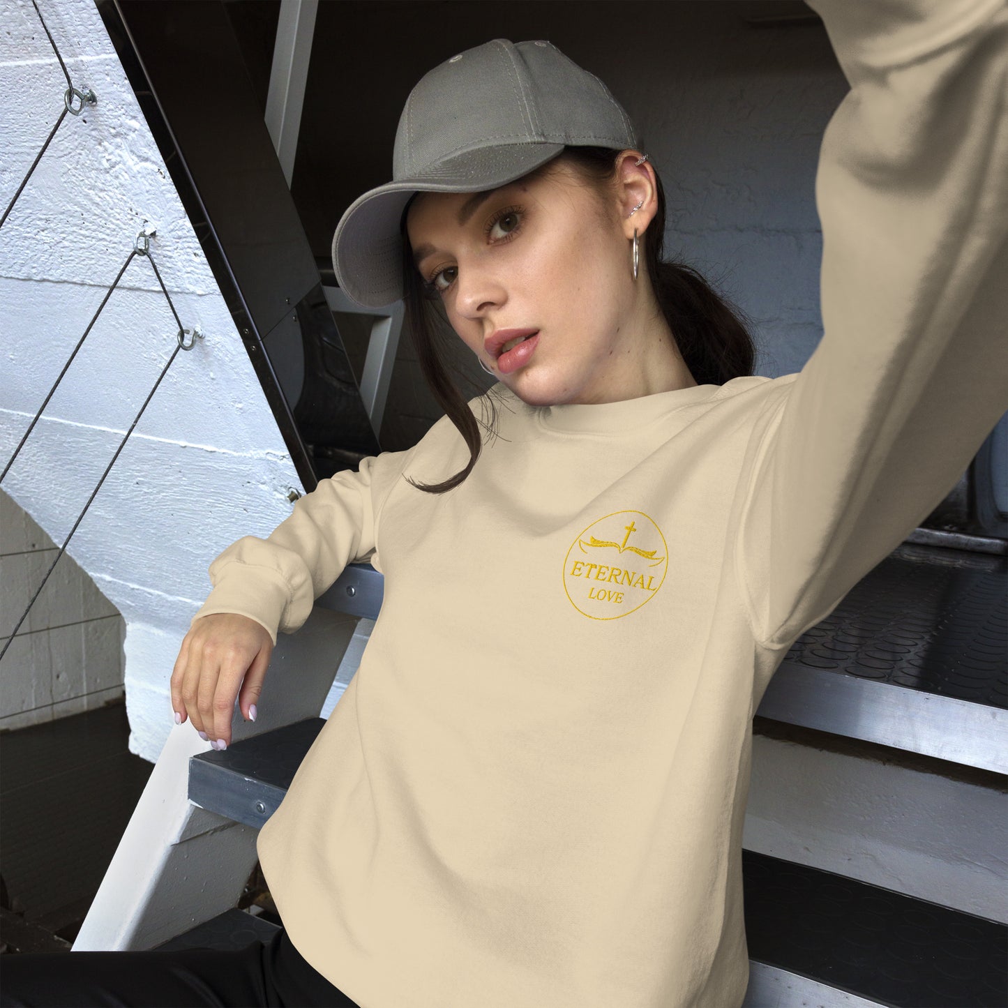 Christian Classic Sweatshirt in Brown/Burgundy/Cream - Faith-Based Essential Wear