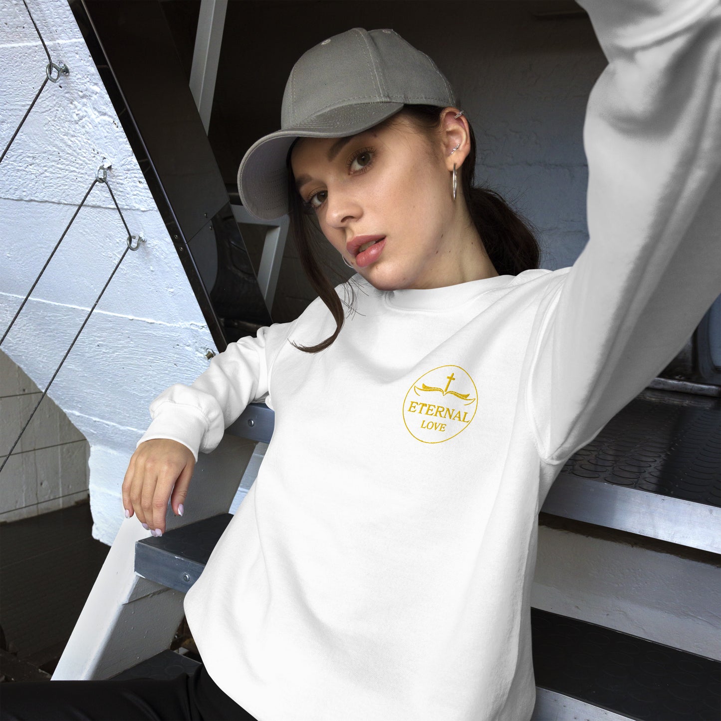 Christian Classic Sweatshirt in White - Faith-Based Essential Wear