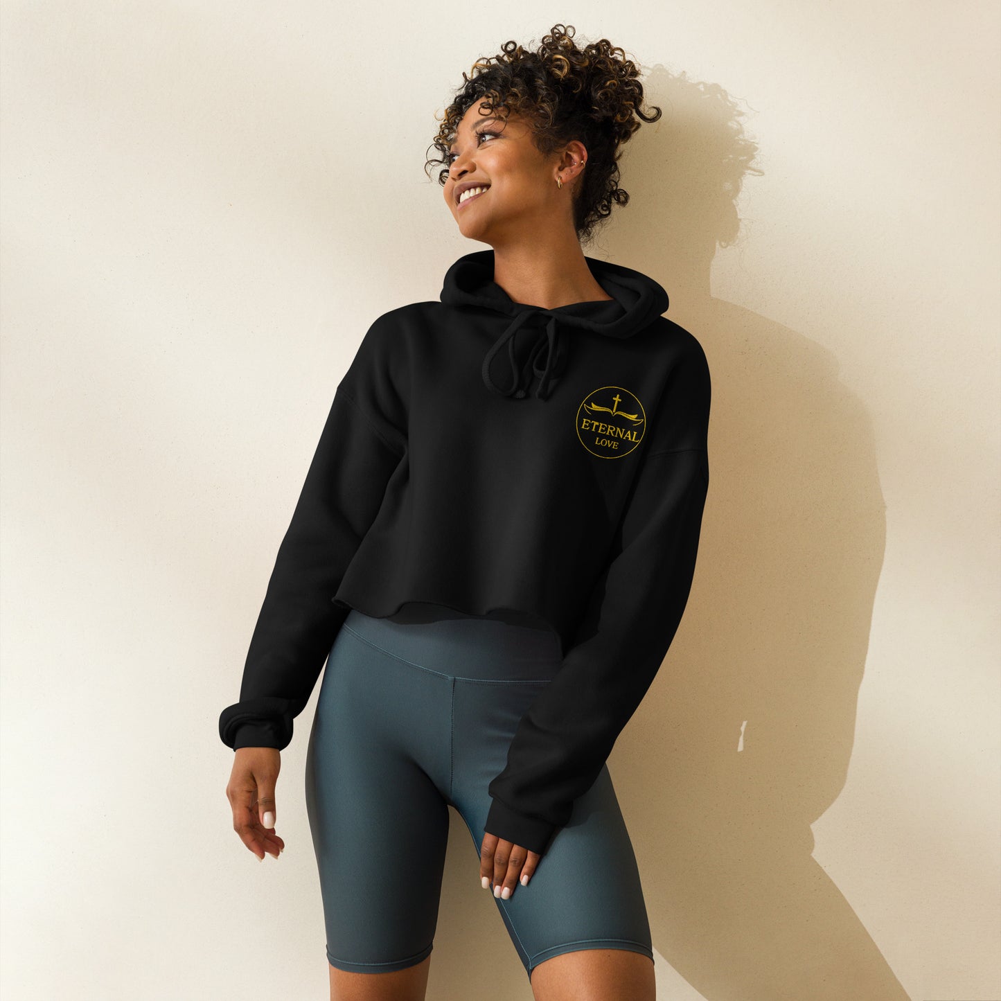 Product Christian Cropped Hoodie in Blue/Black - Contemporary Faith Wea