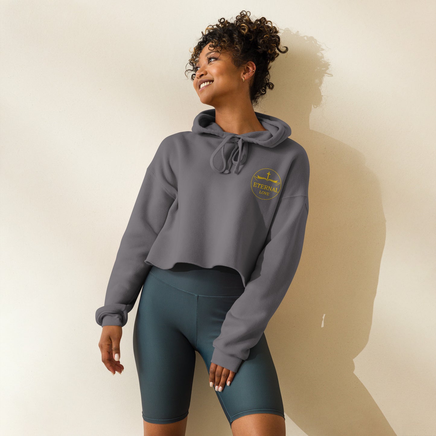 Christian Cropped Hoodie in Blue/Black - Contemporary Faith Wea